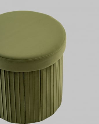 Пуф складной с ящиком Store Round травяной_2