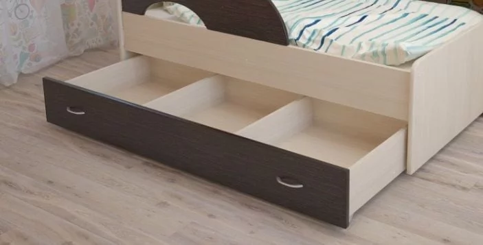 Ящик для кровати 160 РАДУГА Дуб млечный / Венге_0