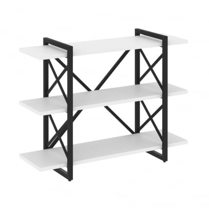 Стеллаж на регулируемых опорах - 3 полки LOFT VR.L-MST.O-3.8V Металл черный Белый Бриллиант_0