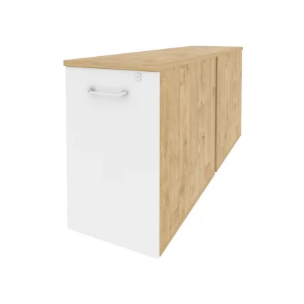 Тумба двойная низкая выдвижная приставная / опорная ONIX O.VTPO-2.8 Тиквуд Светлый/Белый_0