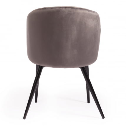 Кресло LA FONTAIN (mod. 004) вельвет/металл, 60 х 57 х 84 см , серый (HLR 24)/черный_3