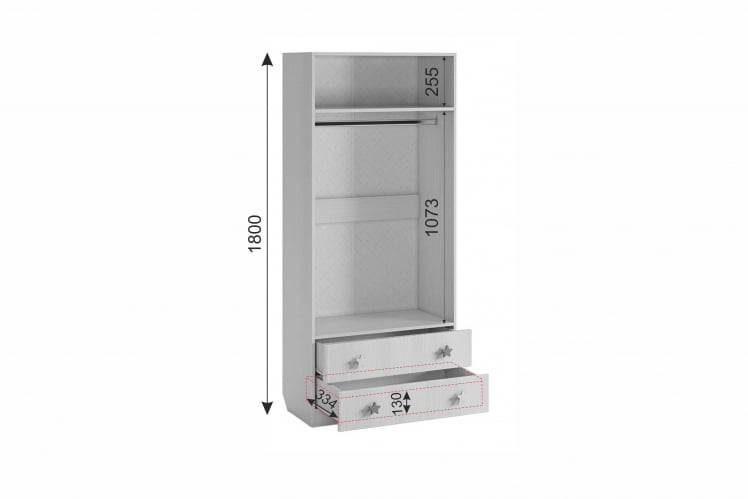 Шкаф комбинированный (с ящ. 2-створчатый) Чудо MDW-01 Белый рамух_11
