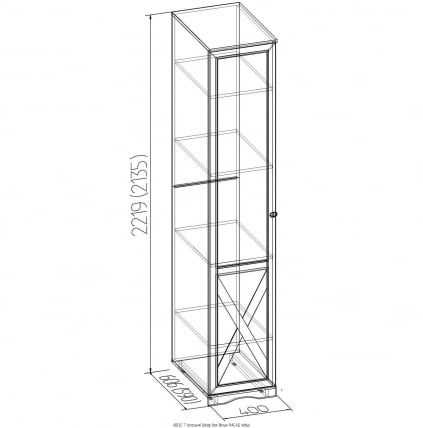 Левый фасад шкафа для белья ADELE 7 Дуб Сонома (спальня)_64831_1