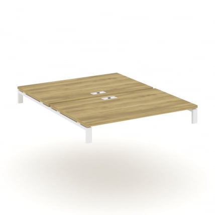 Двойной стол надставка на две опорные тумбы CONCEPT CN.DSN-006 Дуб Винченцо Белый_0