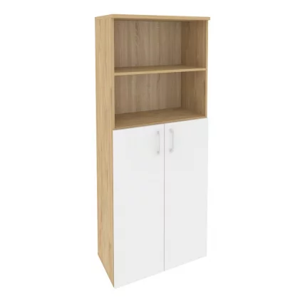 Шкаф высокий широкий (2 средних фасада ЛДСП) ONIX O.ST-1.6 Тиквуд Светлый/Белый_0