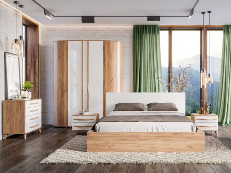 Шкаф одностворчатый зеркальный Марта-2 ЛД 406.030.000 Дуб золотой Белый_1