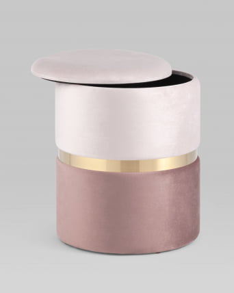 Пуф Кэрри с ящиком велюр Розовый_2