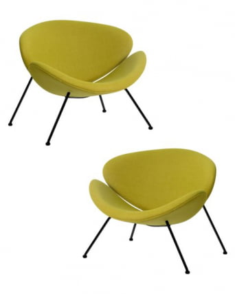 Кресло дизайнерское ДОБРИН ЕМИЛЙ (светло-зеленая ткань АФ3, черное основание) 2 шт / DOBRIN EMILY AF3,_0