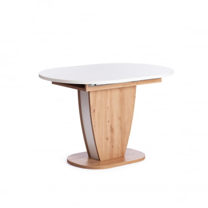 Стол обеденный SATURN ЛДСП, 120-160x80x75,5 см, Дуб Артисан/Белый_3