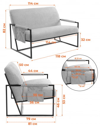 Диван Charli LUX Д/Чарли Люкс экокожа , Sharp Черный_10