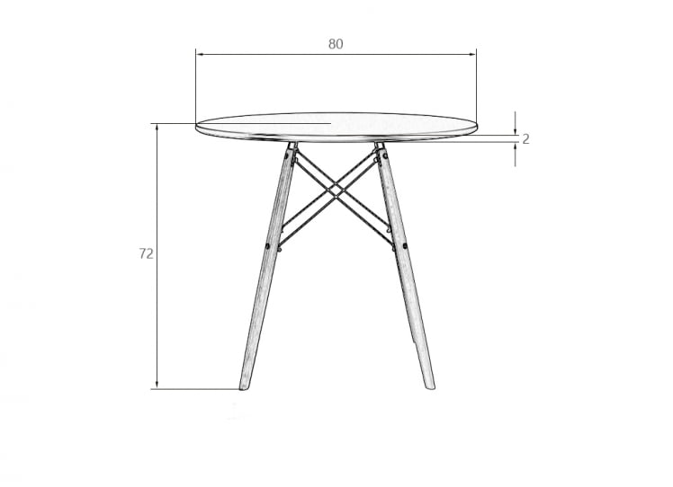 Стол обеденный DOBRIN CHELSEA 80 BLACK (столешница белая, основание черное)_6