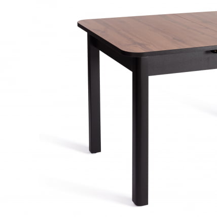 Стол АЛИГЕРЙ ЛДСП/ХПЛ/опора-массив березы , 130 х 75+30 х 75 см, Дуб Вотан/чёрный / ALIGERY ЛДСП/HPL/опора-массив_7