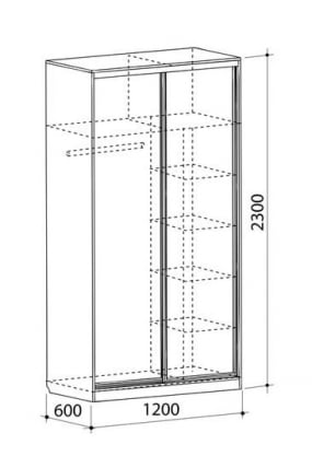 Шкаф-купе Рио-4 Дуб Млечный_3