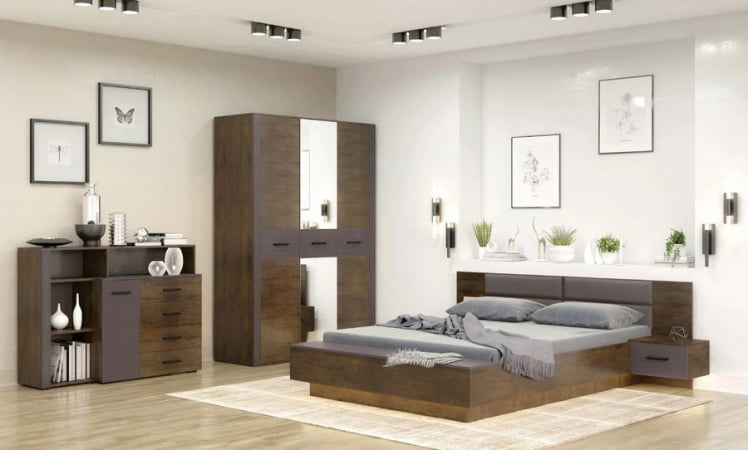 Комплект мебели для спальни Куба №1 Таксус Вольфрам_0