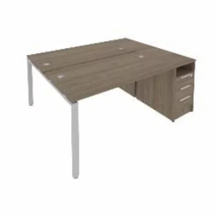 Рабочая станция с опорной тумбой Metal System Б.РС-СТП-2.3 Вяз/Серый_0