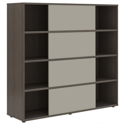 Стеллаж со слайд-дверьми VELION VMCS 1615 Аметист Дуб Сильвер_1