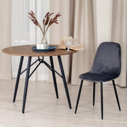 Стул BREEZE (mod. 4724) металл/вельвет, 44х48х87см, серый/черные ножки_9