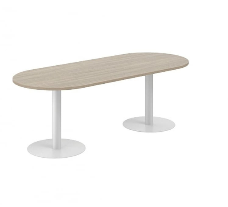 Стол переговорный овальный Sigma SG.280.OD.GR Дуб темный Серебряный металлик_0