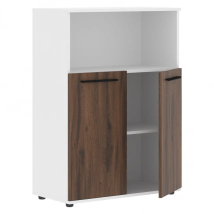 Шкаф с глухими малыми дверьми ЕДИС ЕМCС 85.3 Дуб Денвер темный Черный Белый / EDIS EMCS_1