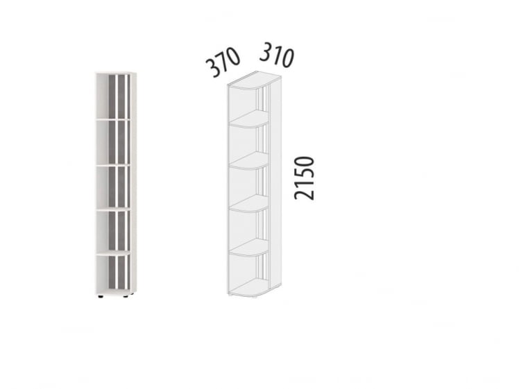 Стеллаж торцевой (лев/прав) Денвер 400.15_1