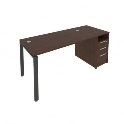 Рабочая станция с опорной тумбой Metal System Б.РС-СТП -1.3 Венге/Антрацит_0