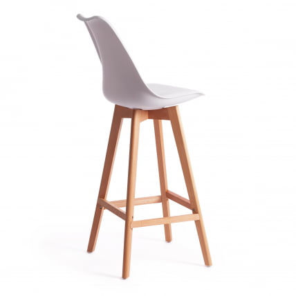 Стул барный TULIP BAR (mod. C1014H) пластик/дерево, 57 х 48 х 104 см, белый 018 /натуральный_2