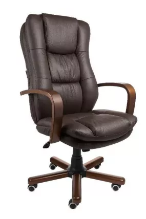 Кресло для руководителя AV 123 Черное на дереве_0