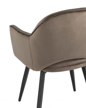 Стул Венера вращающийся велюр коричневый с подлокотниками_6