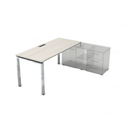 Стол рабочий, прямолинейный три опоры, правый GLOSS LINE НСТП-П.975 Ivory_0