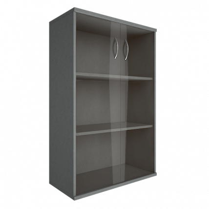 Шкаф средний широкий Riva А.СТ-2.4 Венге/Металлик_0