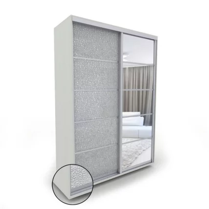 Шкаф-купе 2-х дверный Акцент-Квадро КЛ 1400х600 Выбеленное дерево_0