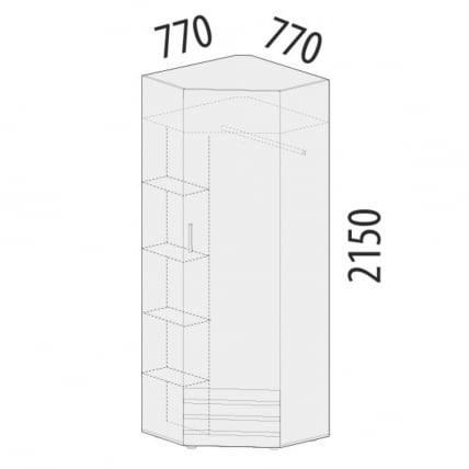 Шкаф угловой (лев/прав) Денвер 400.04_4