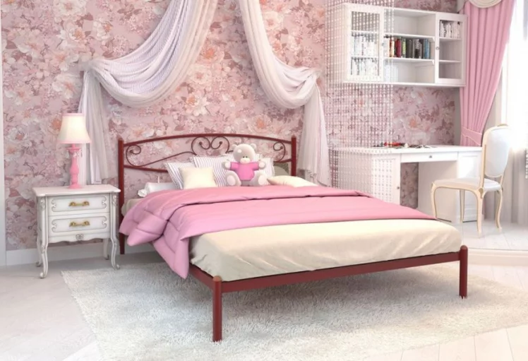 Кровать Каролина 1400х2000 Красная_1