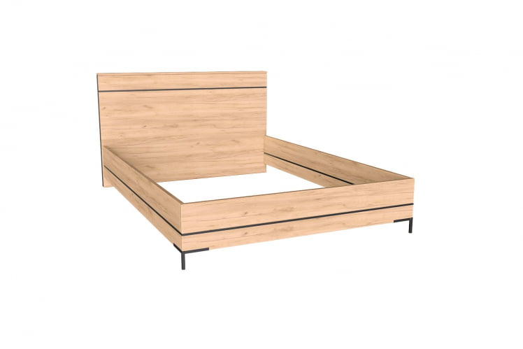 Кровать 1400 Норд ЛД.677.140.000 Дуб золотой/Чёрный_0