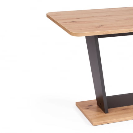 Стол обеденный FOX раздвижной ЛДСП, 68.6x110-145x75 см, Дуб артисан/Графит_7