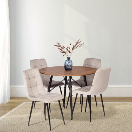 Стул CHILLY (mod. JSC-220) Велюр/металл , 44,5х52,5х88 см, Light grey (светло-серый) HLR14 / черный_6