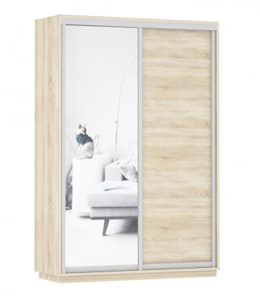 Шкаф-купе двухдверный Экспресс Дуо Медиум 1400х2400h Дуб сонома_0