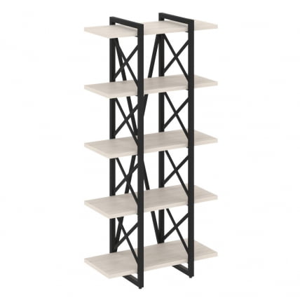 Стеллаж на регулируемых опорах - 5 полок LOFT VR.L-MST.O-5.4V Металл черный Денвер светлый_0