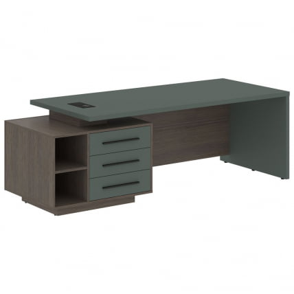 Стол руководителя левый VELION VCT 2390 L Нефрит Дуб Сильвер_0