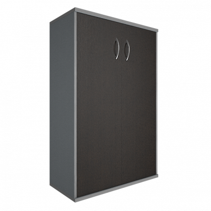 Шкаф средний широкий Riva А.СТ-2.3 Венге/Металлик_0