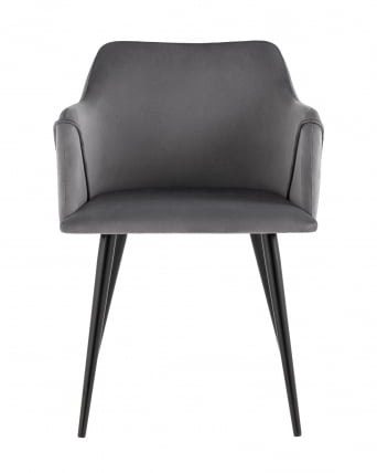 Стул с подлокотниками Джоэл велюр Серый_2