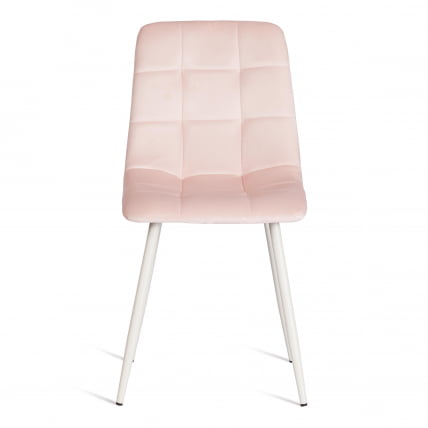 Стул CHILLY (mod. 7094-1) вельвет/металл, 44,5х52,5х86 см, pink (розовый) HLR39 / белый_4