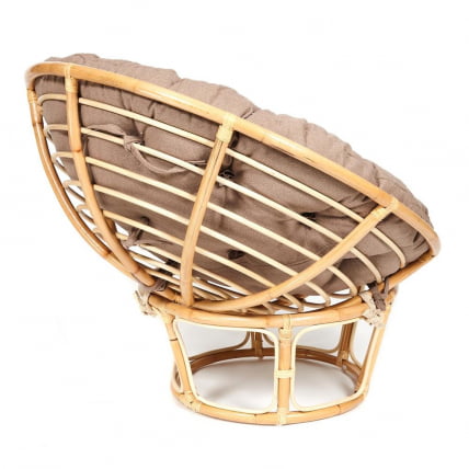 Кресло PAPASAN ECO/ПАПАСАН ЭКО P115-1/SP STD /c подушкой, ремешками/ Natural (натуральный), экошерсть Коричневый, 1811-5_1