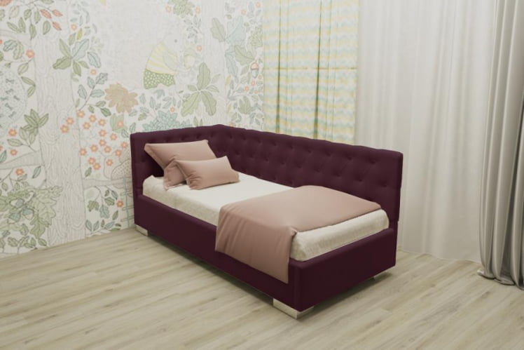 ДЕТСКАЯ МЯГКАЯ ИНТЕРЬЕРНАЯ КРОВАТЬ ВЕРСАЛЬ С ОРТОПЕДИЧЕСКИМ ОСНОВАНИЕМ (BERHOUSE) Цвет фасада: Красный; Материал фасада: Металл/Велюр; Спальное место: 900х1900_0