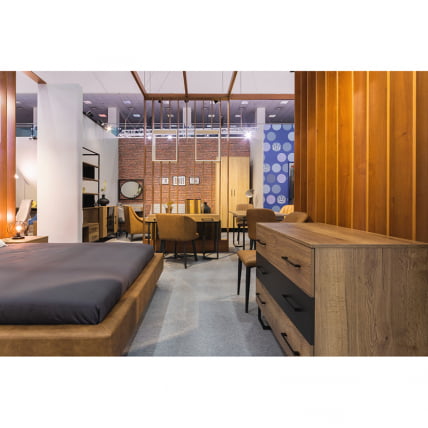 Комод Лофт с 3 ящиками Дуб табак/Графит / Loft_6