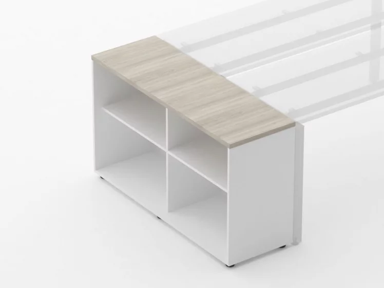 Тумба открытая Deka 9.01.125 Дуб Сантана светлый/Белый_1