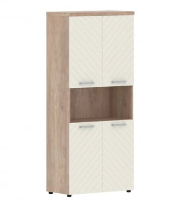 Шкаф с 2-мя комплектами глухих малых дверей и топом Torr LUX TLHC 85.4 Дуб Каньон Латте_0