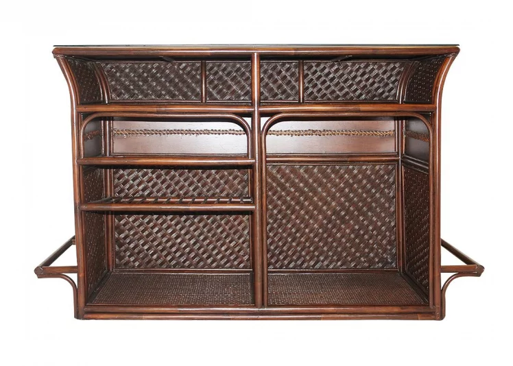 Барная стойка ANDREA Античный орех (ротанг)_1