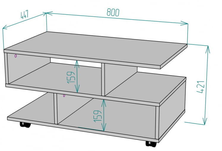 Стол журнальный TC21 421х800х447 (Венге)_1