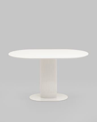 Стол овальный обеденный Mystery 130*80 белый_2